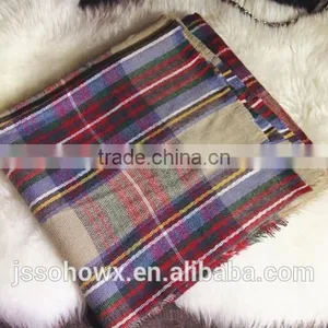 2014 Winter Hot Sale Camel Plaid Scarf thumbnail-6