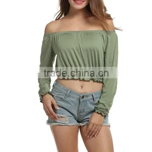 Women Blouse Off-Shoulder 2017 Fashion Casual Blouse & Top For Wholesale thumbnail-2
