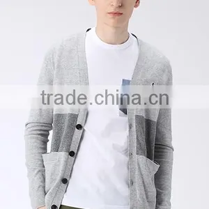 New Popular Knitted Pocket Button Cardigan Young Boys Sweater Design for Men thumbnail-3