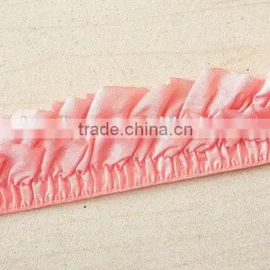 Ruched Elastic With Frilly Lace Edge thumbnail-1