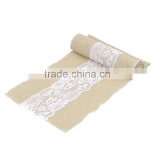 Elegant Design Linnen Table Runner With Lace thumbnail-3