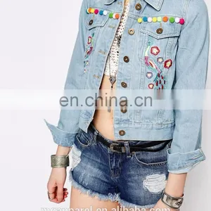 New Fashion Jackets Embroidery Designs Embroidery Jean Jacket Wholesale thumbnail-4