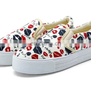 Wholesale Leisure Shoes Canvas High Heel Sneakers thumbnail-2