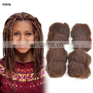 4pcs/lot Tight Afro Kinky Bulk Hair 100% Human Hair For DreadLocks,Twist Braids Nautral Color 4# Hair thumbnail-1
