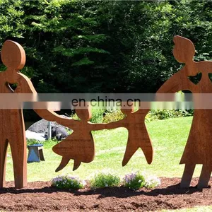 Metal Sculpture Outdoor Human Shape Corten Steel Sculpture thumbnail-5
