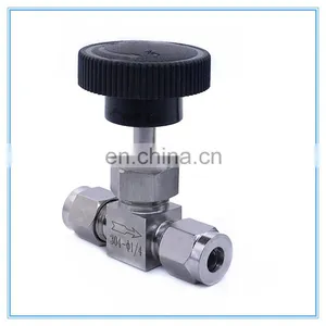 Adjustable Needle Valve OD 3 4 6 8 10 12 14mm 1/8" 1/4" 3/8" 1/2" Compression Double Ferrule Tube Stainless Steel 304 thumbnail-4