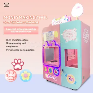 2021 New Arrival New Design Automatic Cotton Floss Candy Machine Factory Direct for Sell Earn Money Machine Vending Machine thumbnail-2