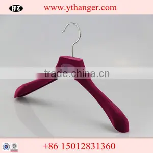 Plastic Top Hanger Customize Logo Velvet Flocked Hanger thumbnail-4