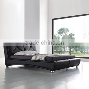 European Style S Shape PU Leather Furniture Hotel Bed thumbnail-1