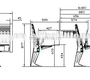 Popular School Furniture University Sudent Desk and Chair TC-963-V for College thumbnail-3