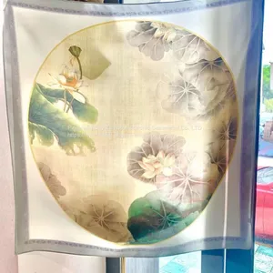 Silk Scarf Square Scaves Flowers Scarf Art of Ancient Paintings High Quality 70*70cm thumbnail-3