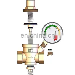 Adjustable Piston Type Brass Pressure Reducing Valve With Manometer 1/2