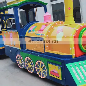 Funfair Rides Fiberglass Battery Operated Electric Trackless Tourist Train for Kids to Ride for Sale thumbnail-2