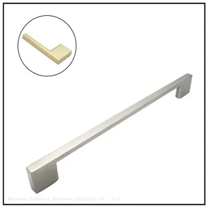 Aluminium Menarik Furnitur Perangkat Keras Lemari Pakaian Pegangan Pintu Emas Hitam Lemari Pakaian Kabinet Laci Tarik Pegangan thumbnail-4
