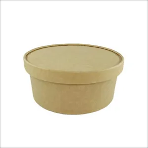 Disposable Paper Bowl Heatable Kraft Food Bowl Rectangular Kraft Bowl 32oz thumbnail-1