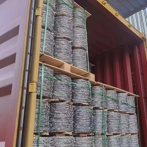 High Tensile Razor Barbed Wire Fence 500 Meters Sharp Edge Barbed Steel Blade Wire Mesh 12.5 Galvanized Barb Wire Price Per Roll thumbnail-6