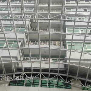 Hangzhou, Zhejiang Atrium Glass Skylight Canopy, Customization and Construction of 6+6 Safety Glass Grid Structure Atrium Glass Roof thumbnail-3