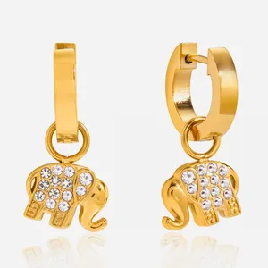 Exaggerated Hip Hop Style Drop Oil Flower Stud Earrings Custom Stainless Steel Jewelry thumbnail-1