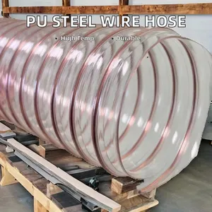 CNC Engraving Machine Customized Pu Flexible Suction Hose Spiral Woodworking Suction Hose Polyurethane Pu Flexible Air Duct thumbnail-4