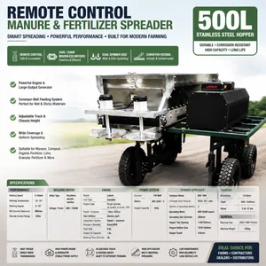 Commercial Agricultural Fertilizer Spreader Machine 500L Remote Control Manure Compost Spreading Equipment thumbnail-1