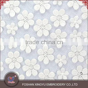 Hot Sale Fashionable Smooth and Lighting Embroidery Chiffon Transparent Lace Mesh Fabric thumbnail-2