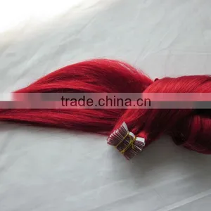 High Quality 24inch Red Tape in Remy Hair Skin Weft thumbnail-1