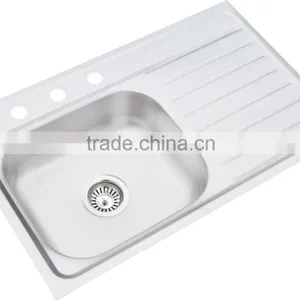 800x500mm XAL8050DL Stainless Steel Sink Kitchen Sink Satin Finish for South America thumbnail-1