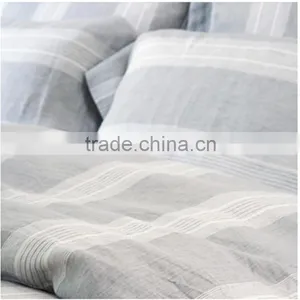 2015 Newest 100% Linen Gray Stripe Bedding Set for Home /hotel thumbnail-2