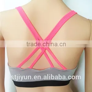Shantou Wholesale Underwear Factory Women Plain Custom Blank Sports Bra thumbnail-2