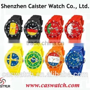 Cheap Timepieces Candy Color Jelly Watch, World Cup National Flag Face Silicone Watch, Free Samples thumbnail-1