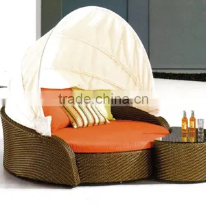 Outdoor Rattan Wicker Garden Furniture Set Round Sofa Bed Quality Choice thumbnail-5