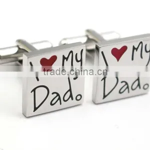 Hottets Father Day's Gift Stainless Steel Love Dad Cufflink Wholesale thumbnail-3