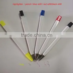 3 in 1highlighter Pen Set With Pencil and Ballpoint thumbnail-2
