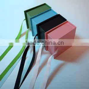 Recycled Custom Size Cardboard Flat Folding Pack Gift Box With Shinny Ribbon thumbnail-5