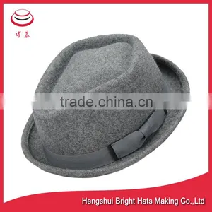 Classical Wool Felt Little Fedora Hat for Fall and Winter thumbnail-1