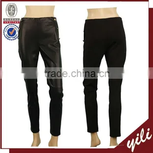 2016 Fashion Cheap Plus Size Glossy PU Leather Tight Women Leather Pant thumbnail-1