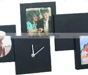 Antique and Funny Wooden Photo Frame With a Clock thumbnail-1