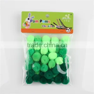 Factory Supply DIY Crafts Green Series Pompoms Toys for Kids or Wedding Party Decoration thumbnail-1