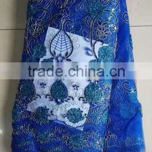 2015 New Design Blue Cord Lace Fabric thumbnail-1