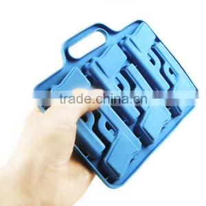 100% Food Grade Freeze Party Handgun Shaped Silicone Ice Cube Tray thumbnail-2
