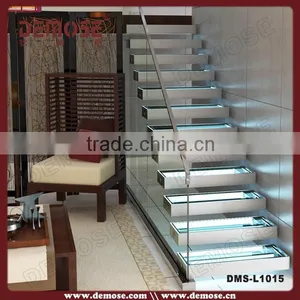 Beautiful Led Glass Stair Treads/indoor Stair Economic/modern Staircases for Homes thumbnail-1
