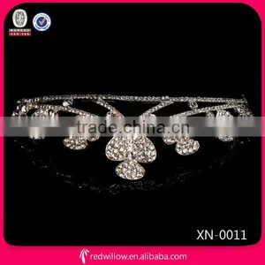 Bridal Wedding Party Silver Crystal Rhinestone Princess Tiara Crown For Adult Princess Decorative Bridal Tiara thumbnail-2