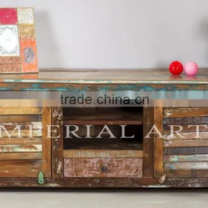 INDIAN RECYCLE WOOD TV CABINET, FOR HOME FURNITURE thumbnail-1