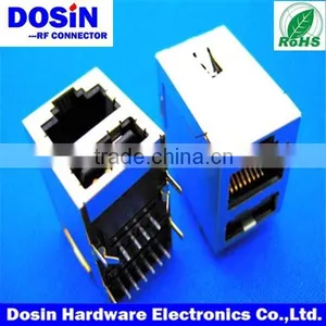 Usb Port RJ45 Connector, Modular Connector for Pcb Mount With LED and EMI thumbnail-1