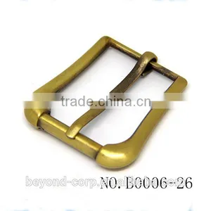 Good Quality Old Brass Brushed Effect Pin Buckle With Fake Roller Shape thumbnail-4