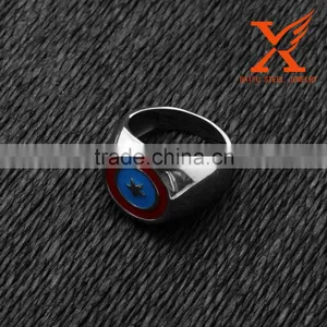 In Stock Cheap Championship Marvel Comics New Stainless Steel Captain America Comic Geek Band Ring for Woman and Men thumbnail-4