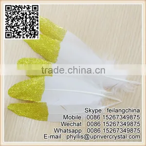 Yellow Gold Glitter Goose Feather thumbnail-3