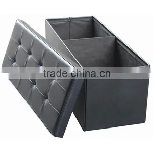 Purple Foldable Storage Ottoman thumbnail-2