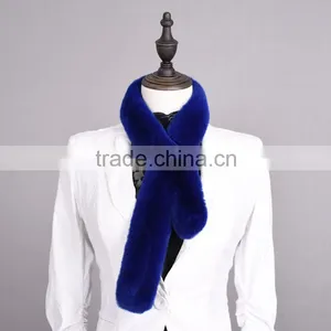 High Quality Ladies Rex Rabbit Fur Scarf Real Fur Scarf For Women KZ160055 thumbnail-5