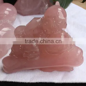 Top Quality Rose Quartz Crystal Multi Skulls Hand Carved thumbnail-3
